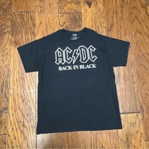 AC/DC men’s back in black graphic tee shirt